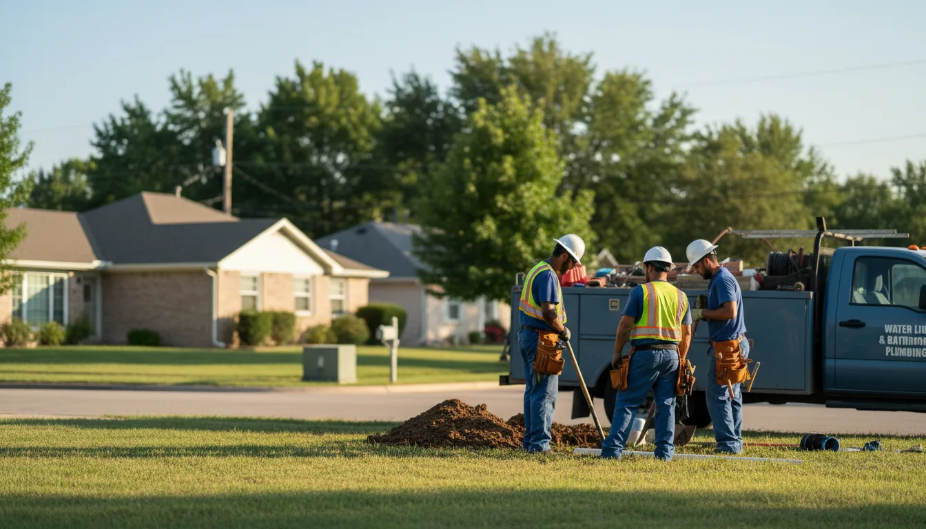 Residential water line and bathroom plumbing service in Oakland City, IN